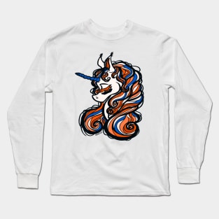 Denver Football Unicorn Long Sleeve T-Shirt